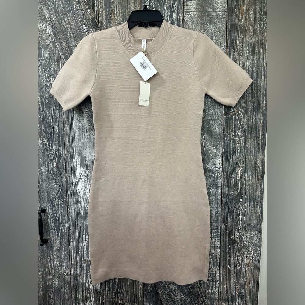 Beige Short Sleeve Dress